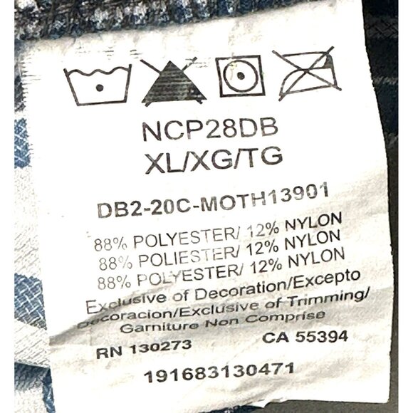 Wrangler Mens Shirt Outdoor Series Short Sleeve Vented Regular Fit Blue Plaid XL - Picture 9 of 11